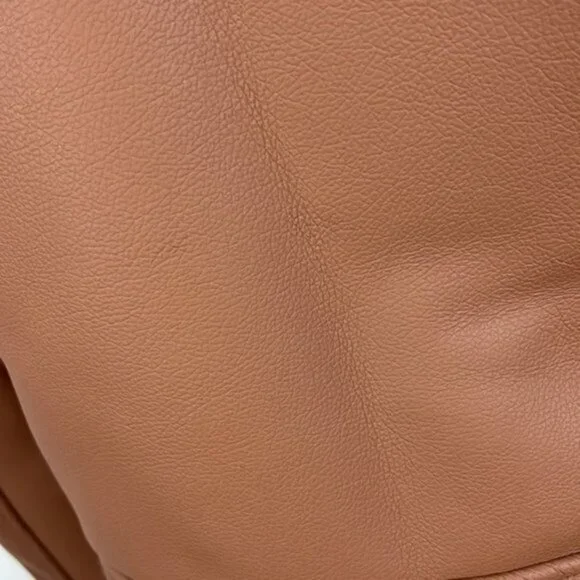 a.n.a. Brown Imitation Leather Coat with Faux Fur Size Large NWT - Picture 10 of 14